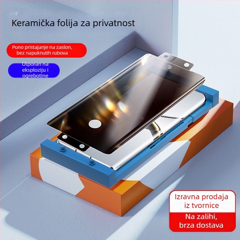 OPPO Find X8 Pro Zakrivljeni keramički zaštitni film za zaslon - anti-špijunski kaljeni film za X6 Pro, X7 Ultra, X5