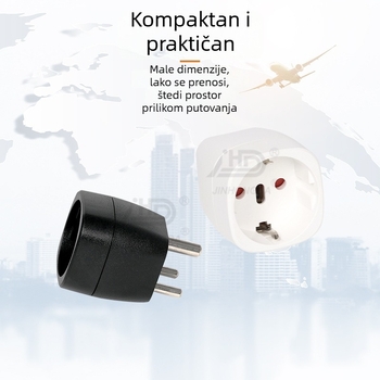 EU-010 Europski pretvarač utičnice, 3-položni adapter prema indijskim propisima