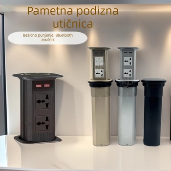 Pametna stolna utičnica s podizanjem – ugrađena u kuhinjski otok, uredski i konferencijski stol, automatsko podizanje i bežično punjenje