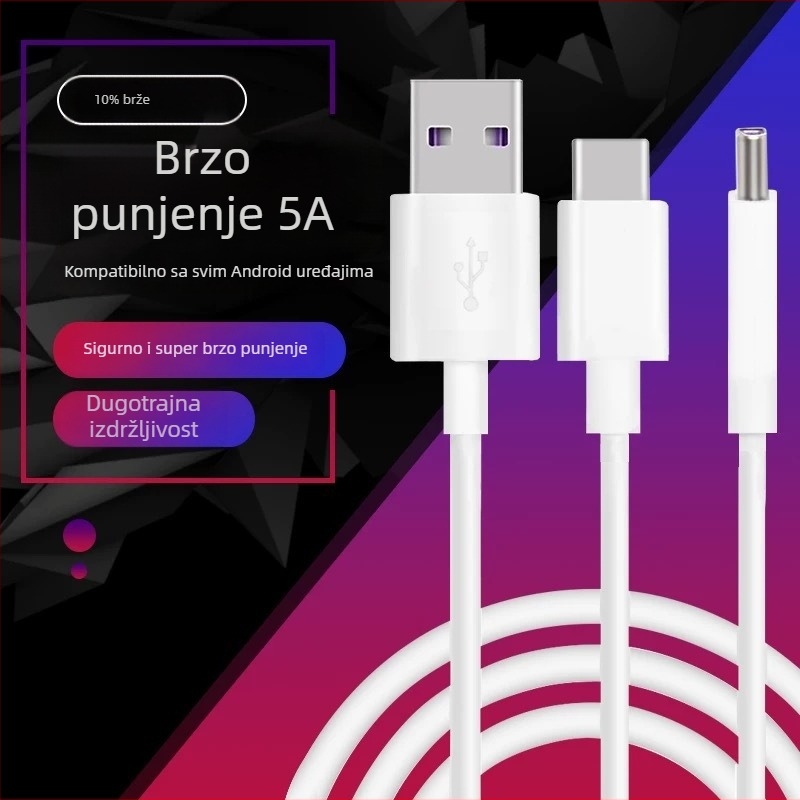 Laputo USB-A na USB-C punjački kabel, 40W brzo punjenje, za Huawei, Vivo, Android telefone i tablete, duljina 1-2 m
