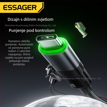 Essager energetski štedljivi pametni OTG adapter Type-C na Type-C za punjenje, 5A