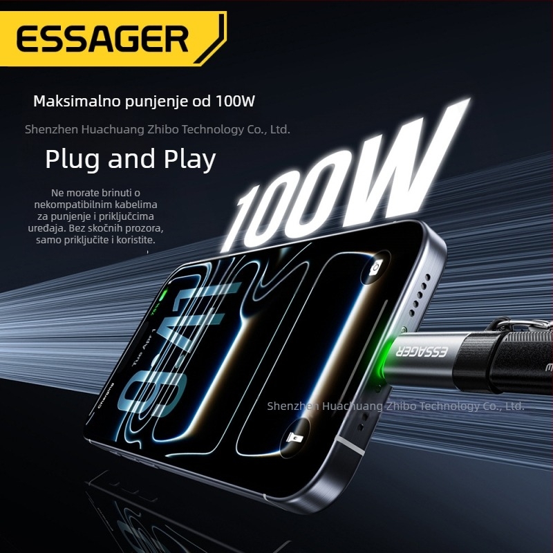 Essager energetski štedljivi pametni OTG adapter Type-C na Type-C za punjenje, 5A