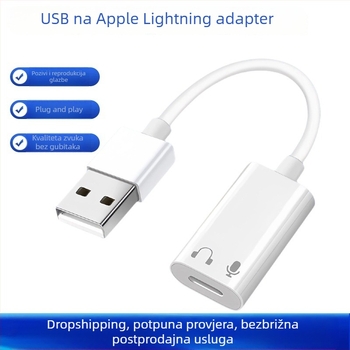 Lightning na USB audio adapter za Apple slušalice – kompatibilan s MacBookom