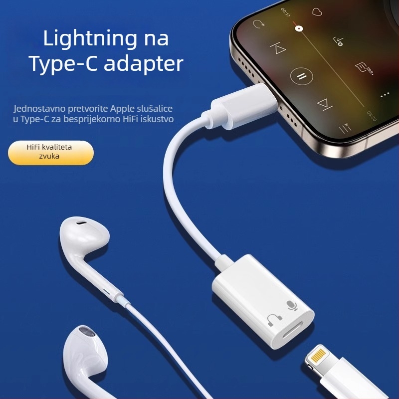 Lightning na USB audio adapter za Apple slušalice – kompatibilan s MacBookom