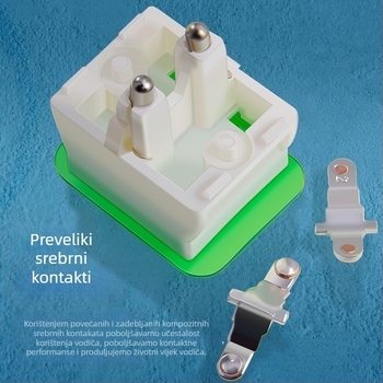 250V integrirani industrijski rocker prekidač s osvjetljenjem, tip brodskog oblika, gumb od čistog bakra, 16A, četiri priključka, dvije brzine, vodootporan