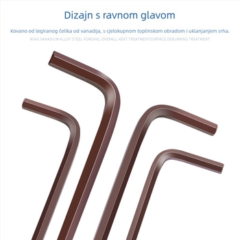S2 set šesterokutnih ključeva s kuglastom glavom i ravnom glavom, L-oblik, 7 komada