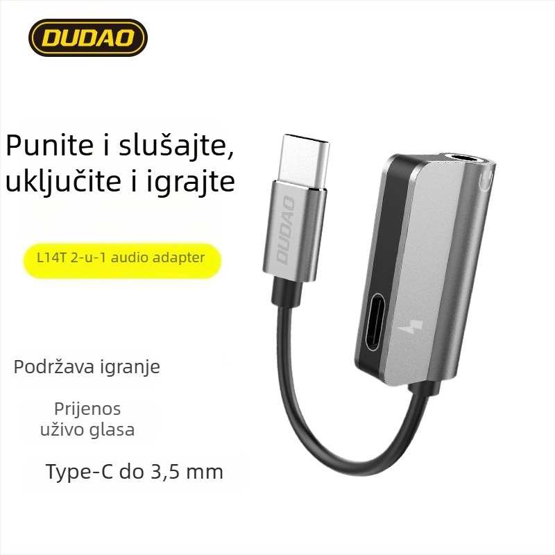 L14T USB-C na 3,5 mm dvostruki pretvarač kabel za slušalice Xiaomi Mi 6