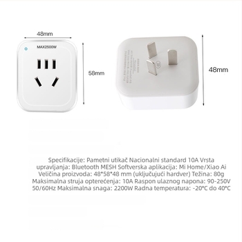 Pametan utičnički prekidač spojen na Mi Home XiaoAi Bluetooth Mesh gateway za upravljanje MIN 16A prekidačem