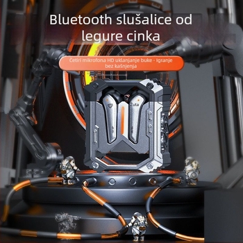 Metalne mehaničke Bluetooth slušalice za igranje, bežične sportske slušalice s jakim basom