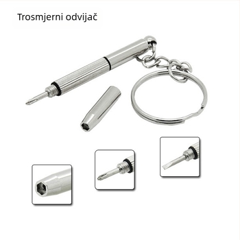 Mini set odvijača s ravnim vrhom, Phillipsom i šesterokutnim nastavkom za naočale, daljinske upravljače i satove