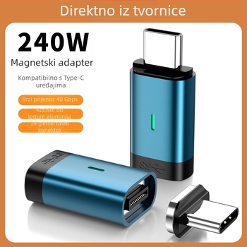 USB-C magnetski adapter, 240W, prijenos podataka i napajanje, ženski adapter
