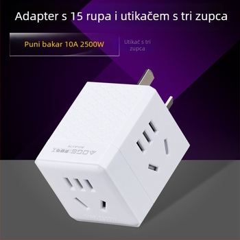 Auge 175 Čarobni Kocka Trojkutni Napajni Adapter, Više Utičnica s Petnaest Otvora, Visoko Učinkoviti Produžni Kabel 10A