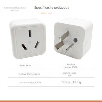 Adapter utičnice za konverziju 10A na 16A za visokou snage uređaje: klima uređaji, bojleri i uljni radijator