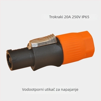 Vodootporan avionski utikač za napajanje s LED zaslonom, za pozorišnu rasvjetu, vanjski otporan na plamen konektor