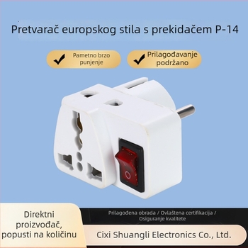 Konverter utičnice europskog standarda sa prekidačem, prijenosno napajanje za zaštitu