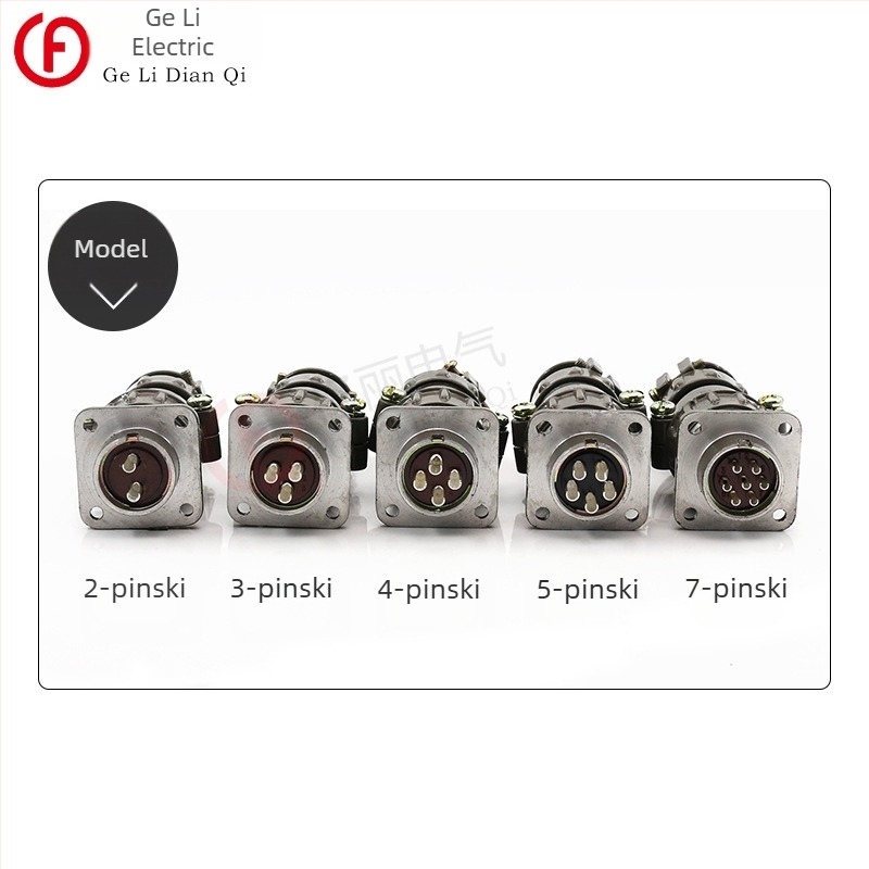 P20 kružni spojnik, avionska utičnica i utikač, butt-tip spoj, promjer 20 mm, 2–7 vodova