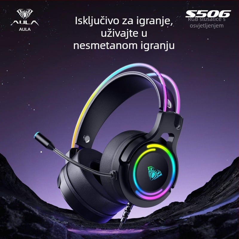Wolf Spider S506 žične gaming slušalice sa 7.1 surround zvukom za PC/Laptop, svjetleće esports slušalice