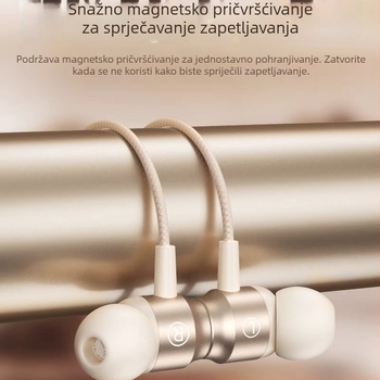Magnetske metalne gaming slušalice, in-ear, žične, L-oblik konektor 3,5 mm, esports slušalice s mikrofonom