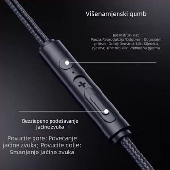Magnetske metalne gaming slušalice, in-ear, žične, L-oblik konektor 3,5 mm, esports slušalice s mikrofonom