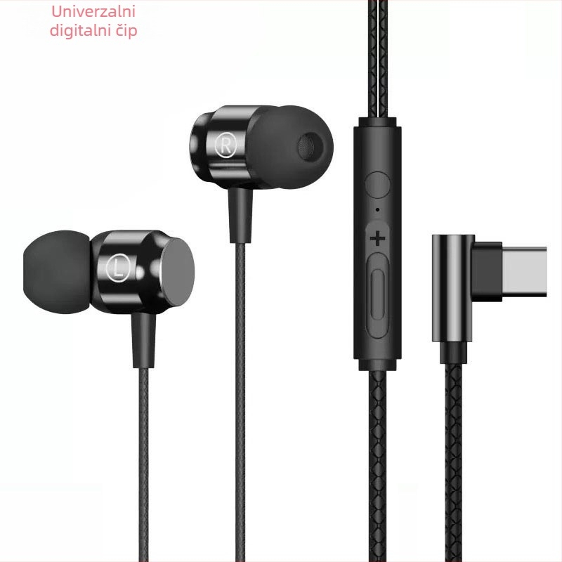 Magnetske metalne gaming slušalice, in-ear, žične, L-oblik konektor 3,5 mm, esports slušalice s mikrofonom