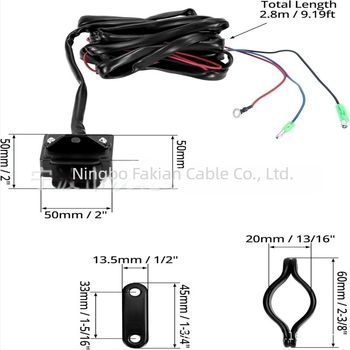 3-pinski konektor daljinskog upravljanja navijačem, 12V, ATV/UTV, kabel dužine 9 ft, vodootporan