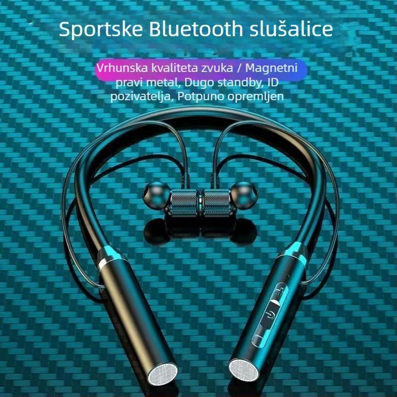Bluetooth slušalice 5.3 tip na vratima, bežične stereo, funkcija poziva, niska latencija, vodootporne, redukcija buke, dugi vijek baterije, sportski stil