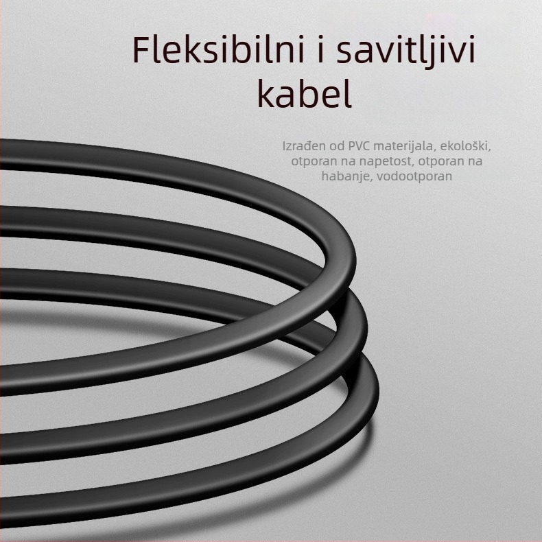 Argentinski dvopinski kabel za napajanje s ovalnim utikačem i utikačem u obliku osmerokuta za audio opremu i stolne lampe