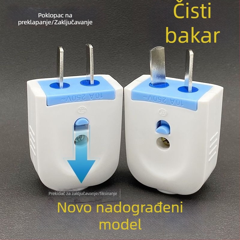 Priklopna zaštita s dvopolnim, fiksno-rotirajućim 1.5 utikačem, s unutarnjim protupožarnim kućištem, dvopinsko industrijsko/kućno napajanje