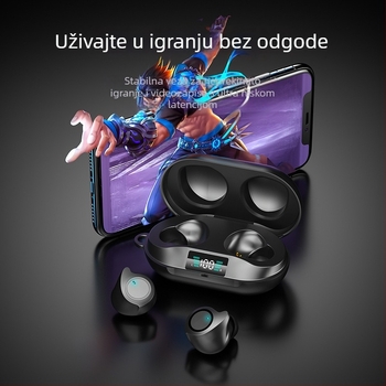 DX-20 privatni model Bluetooth slušalice s prikazom razine baterije, TWS bežične sportske slušalice, HD pozivi, kompaktno kućište za punjenje