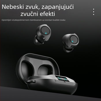 DX-20 privatni model Bluetooth slušalice s prikazom razine baterije, TWS bežične sportske slušalice, HD pozivi, kompaktno kućište za punjenje
