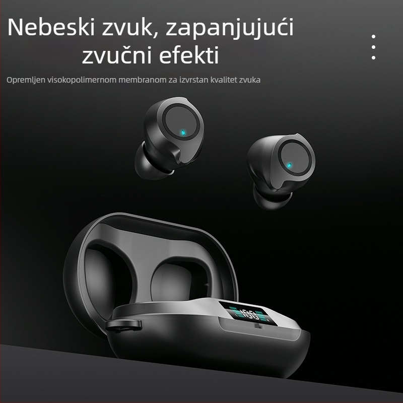 DX-20 privatni model Bluetooth slušalice s prikazom razine baterije, TWS bežične sportske slušalice, HD pozivi, kompaktno kućište za punjenje