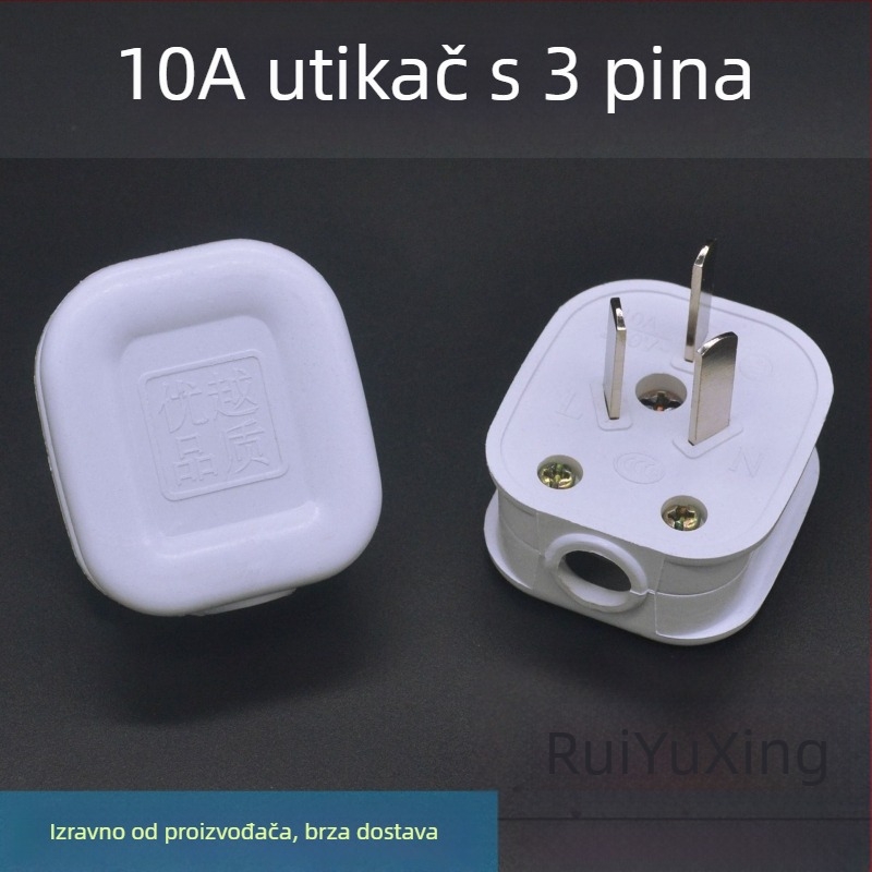 Tro-polni priključak za napajanje i trostruka utičnica, 10A, bakar, visok izlaz, vatrootporan kabel za klima uređaje