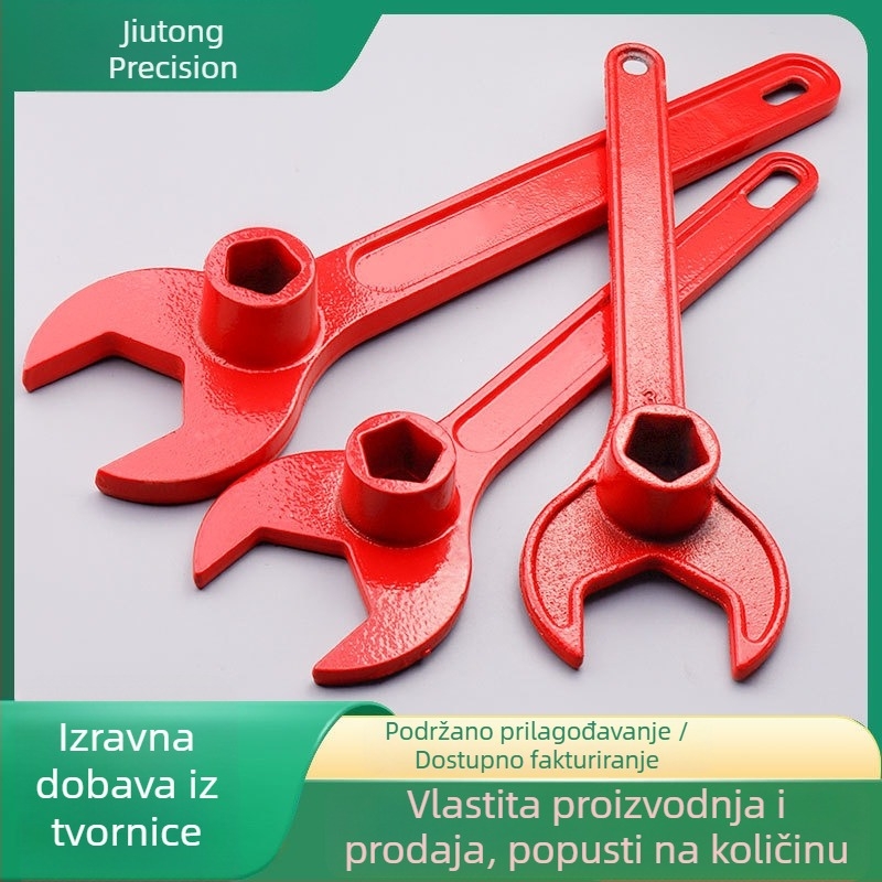 Teški ključ za vatrogasni hidrant, lijevani čelik, s plastnim premazom