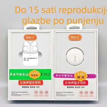 Bežične Bluetooth slušalice s HD zvukom, polu-in-ear dizajn, za outdoor sportove