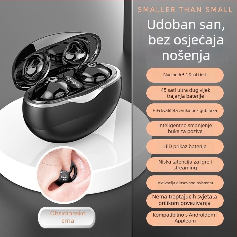 S800 Bluetooth slušalice za spavanje, kompaktne bežične sportske slušalice za trčanje, s dugim trajanjem baterije