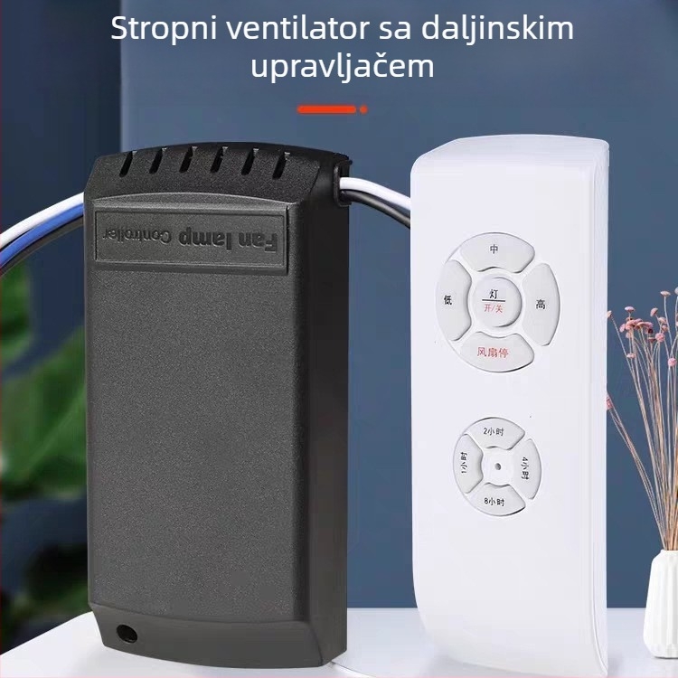 Bežični daljinski prekidač za ventilator i svjetlo na plafonu, tri brzine i pametni tajmer