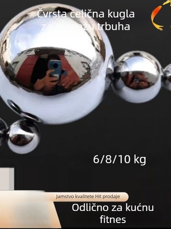 Masažna kugla za trbuh od čvrstog čelika, velika, 8 kg ili 6 kg
