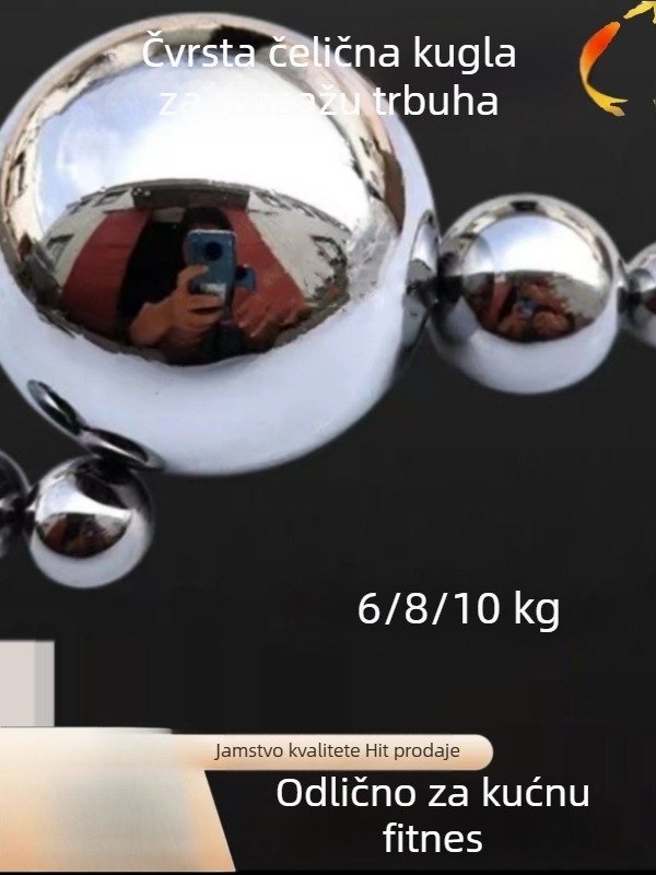 Masažna kugla za trbuh od čvrstog čelika, velika, 8 kg ili 6 kg