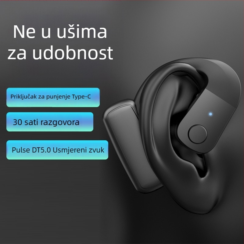 Ambidekstrijske bežične Bluetooth slušalice s kukom za uho, dizajn izvan uha, bežične, za sport, trčanje, vožnju, biciklizam i dostavu