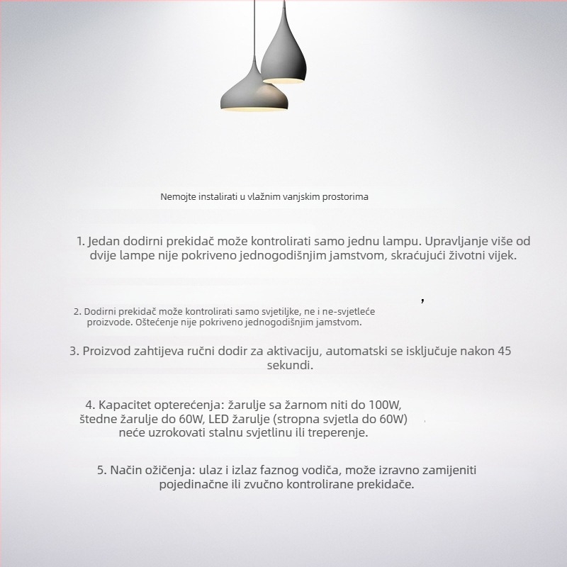 Tip 86 skrivena LED lampa s kašnjenjem dodira, pametan senzor za hodnike i stepenice