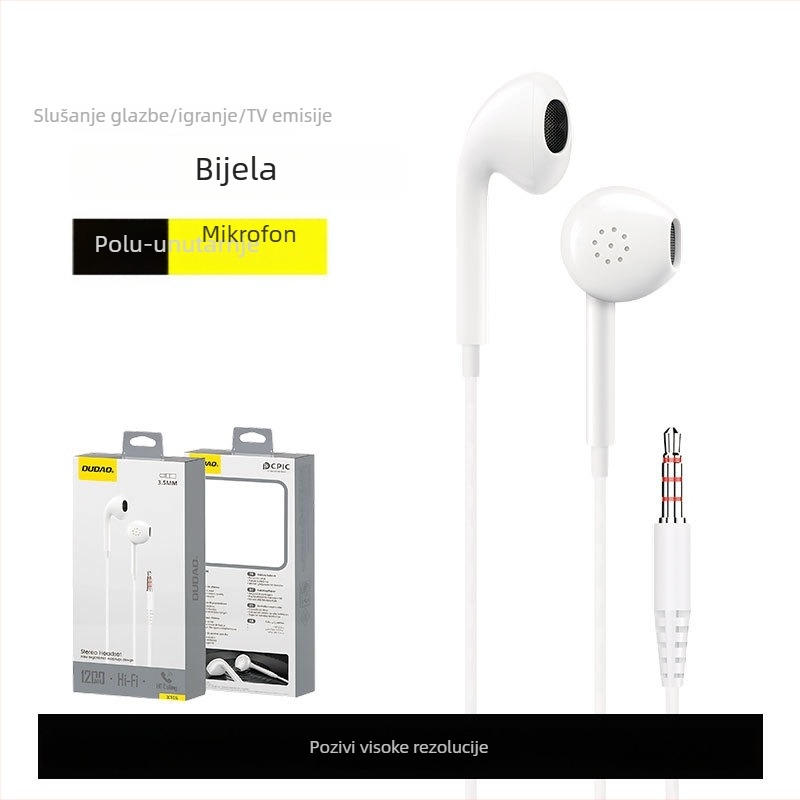 Jedinstvene X10s žičane in-ear slušalice, 3,5 mm priključak, visokokvalitetan zvuk, kontrole na kabelu, kompatibilne s Android uređajima i računalima