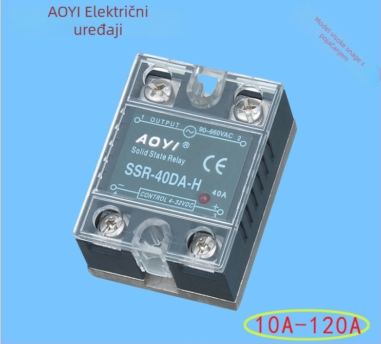 Aoyi SSR-40VA-H Solid State Relay, Visokonaponski tip, Povećanog tipa, Normalno otvoren kontakt