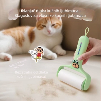 Rola za uklanjanje dlaka s odljepljivim papirima za odjeću i kućanstvo