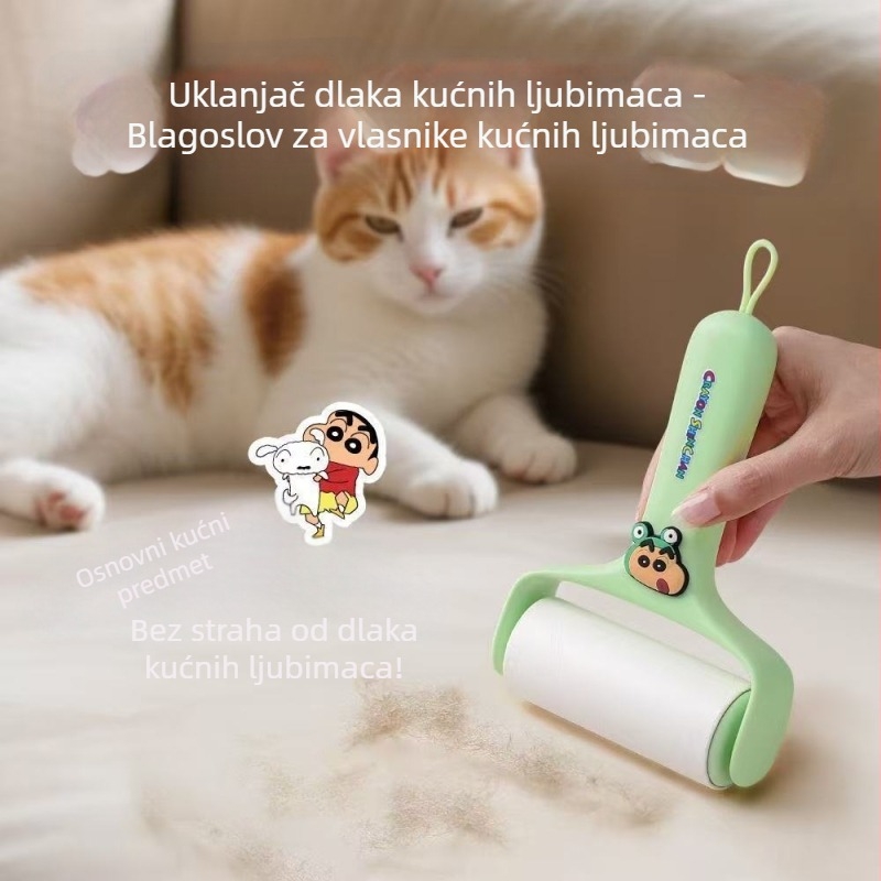 Rola za uklanjanje dlaka s odljepljivim papirima za odjeću i kućanstvo