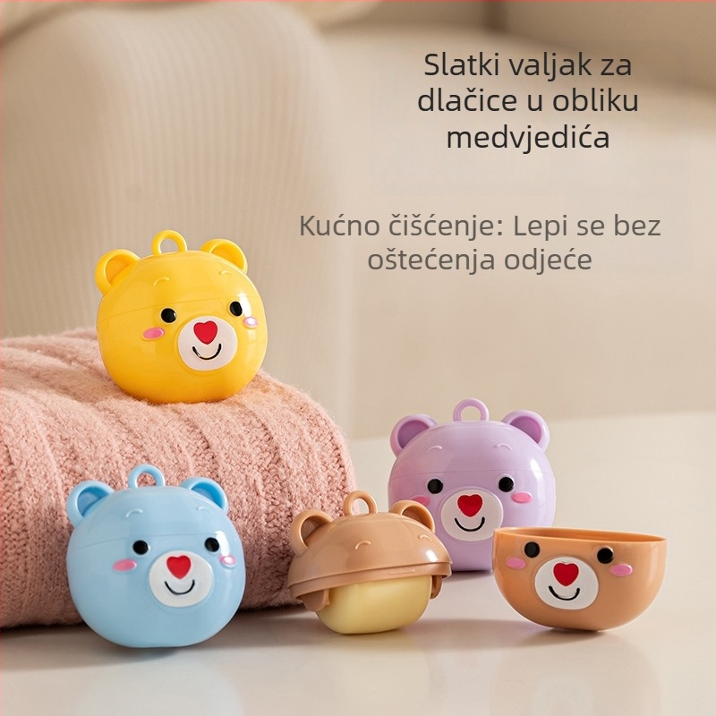 Valjak za uklanjanje dlaka u obliku medvjedića, prenosiv i periv, kućni čistač odjeće