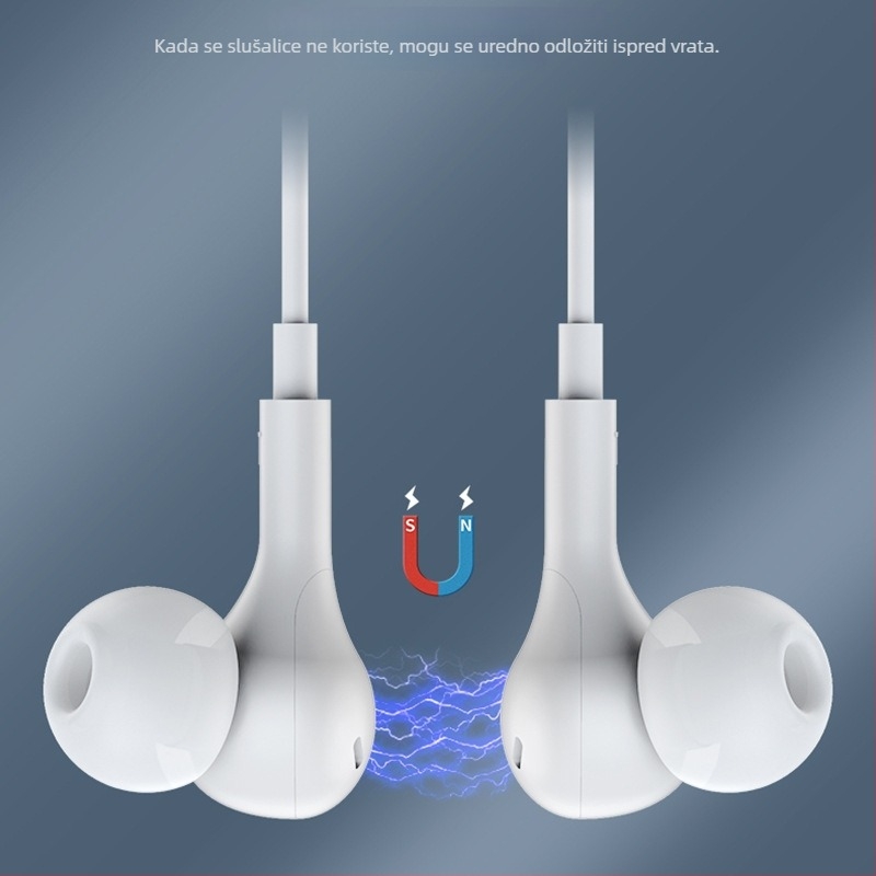 Type-C žičane in-ear slušalice s inline kontrolom za gaming i prijenos uživo, kompatibilne s iPhone 15, Huawei i Samsung