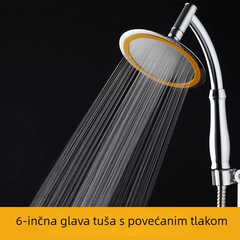 Set tuš glave 6 inča s ručnim i stropnom mlaznicama, rotirajuće, ABS