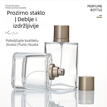 Prozirna staklena bočica sa sprejem i snap-on kapom, 50 ml/100 ml prazna bočica za parfeme i kozmetiku