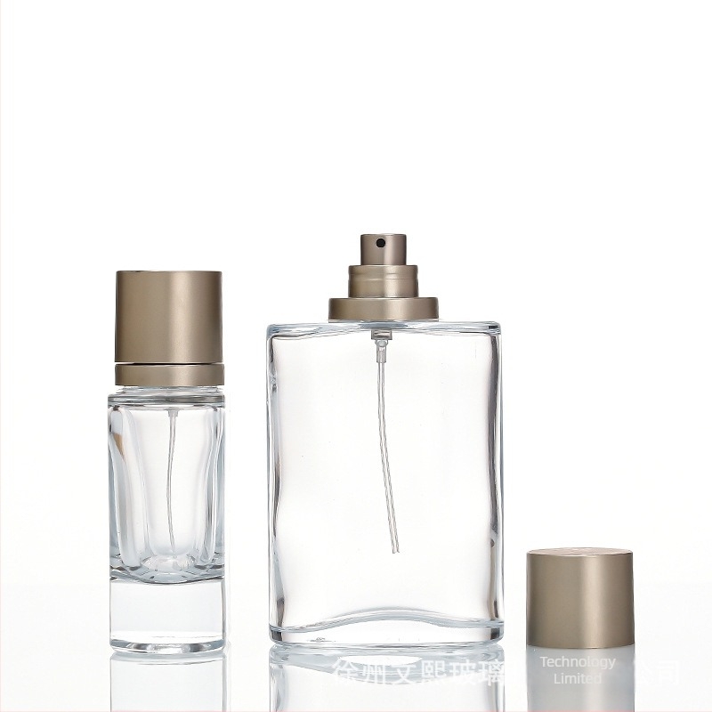 Prozirna staklena bočica sa sprejem i snap-on kapom, 50 ml/100 ml prazna bočica za parfeme i kozmetiku