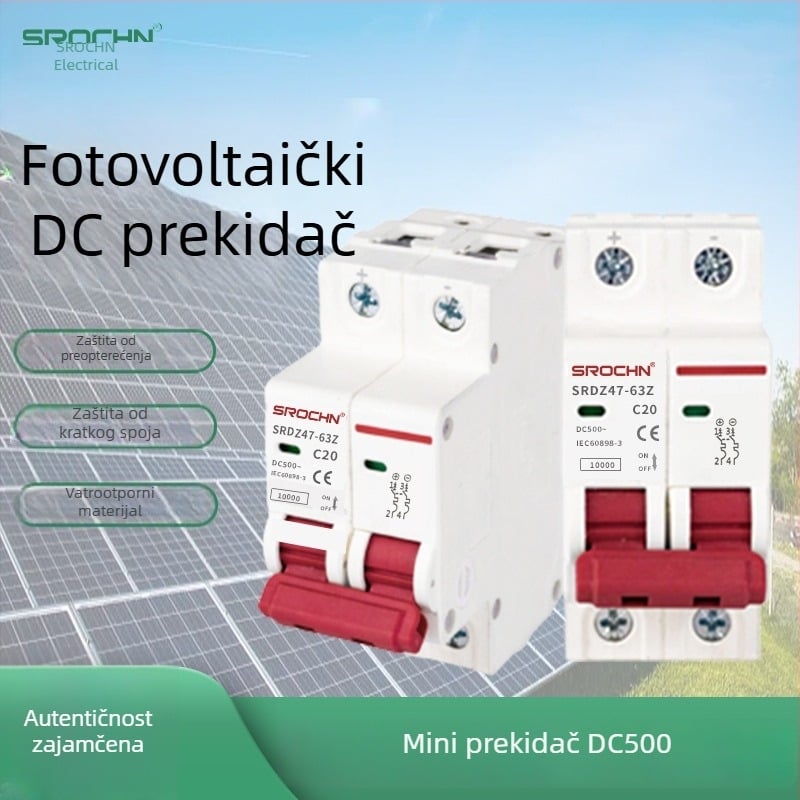 PV distribucijski prekidač istosmjerne struje – zračni prekidač, 2P, 40A/63A, DC 500–1000 V